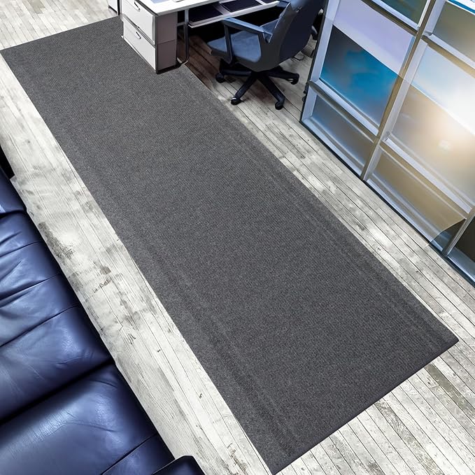 English Home Custom Size Non Slip Striped Design Light Weight Durable PVC Backing Thin Pile Runner Rug (26" x 8')