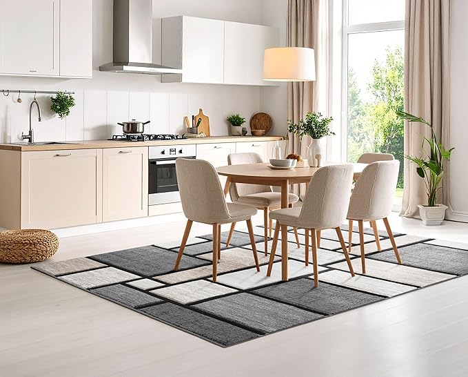 Geometric Carpet Runner - Decorative Hallway Rug for Home & Office - Indoor Carpet for Living Room, Dining Room - Non-Fading Polyester Material, Stain-Proof - Made in Turkey - Sand 2x7 ft