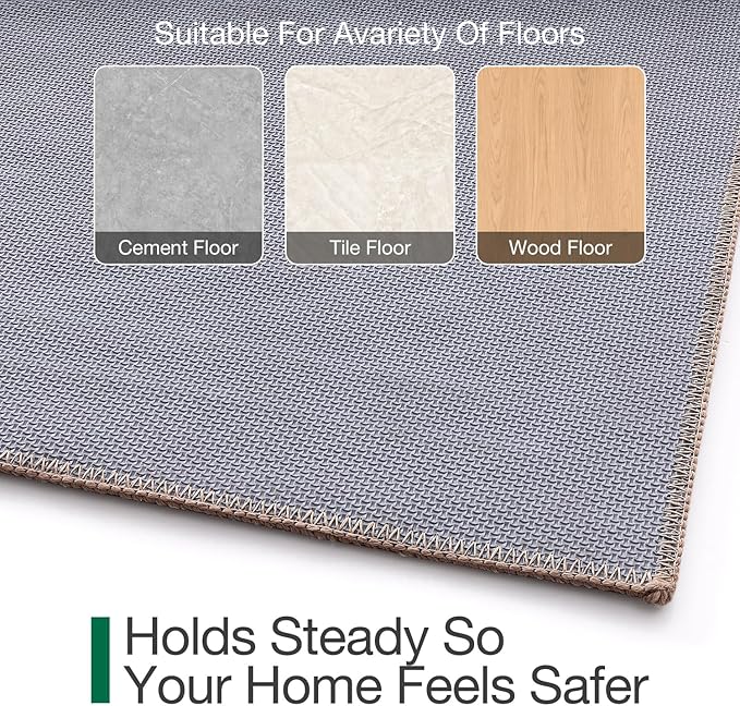 LUMI Door Mat Indoor Entrance 36"x60", Front Welcome Mat with Non-Slip Rubber Backing, Low Profile Dirt Trapper Inside Doormat for Entrance, Garage, Patio, Beige