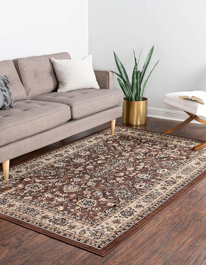 Unique Loom Sialk Hill Collection Area Rug - Washington (7' 10" x 10' Rectangle Brown/Black)