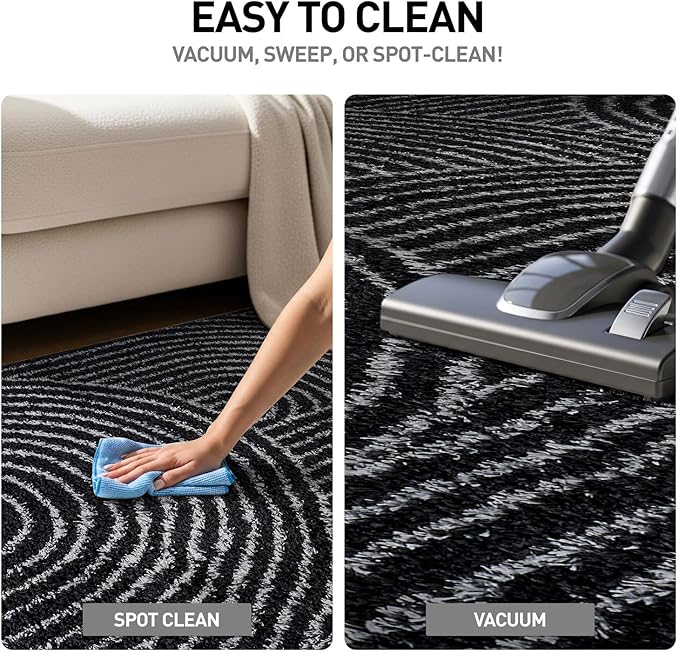 Rugshop Circles Arch Shag Runner Rug Anthracite Dark Gray 2' 3" x 12' Great for Long Hallways, Open Entryways, or Galley Kitchens