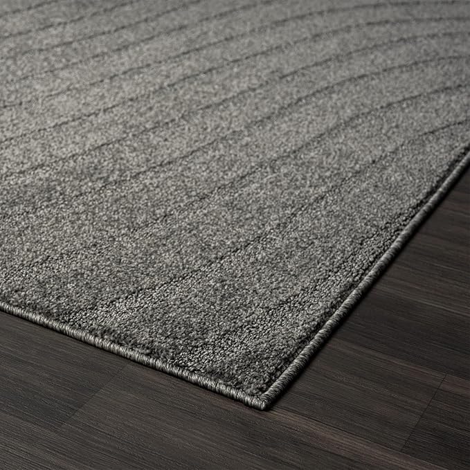 LUXE WEAVERS Modern Geometric Wave Anthracite 4x6 Area Rug
