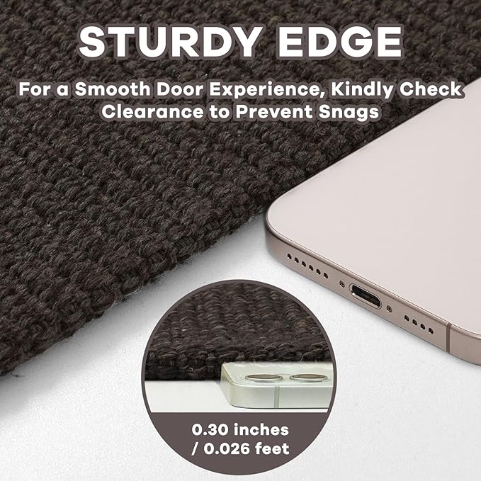 EARTHALL Washable Area Rug 4x6 Ft Non Slip Rugs for Entryway Braided Rubber Backed Bedroom Carpet Cotton Entry Rug Woven Floor Carpets for Bedroom Dining Room Living Room, Taupe/Coffee