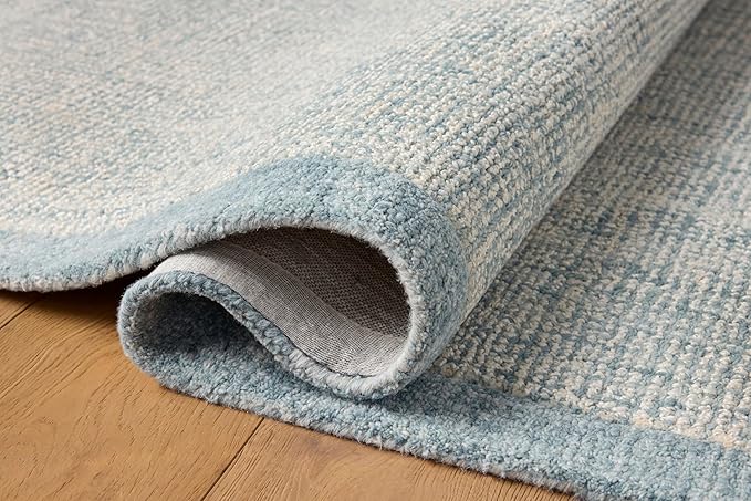 Loloi Magnolia Home by Joanna Gaines Henley Collection HNY-01 Ivory/Blue 3'-6" x 5'-6" Accent Rug