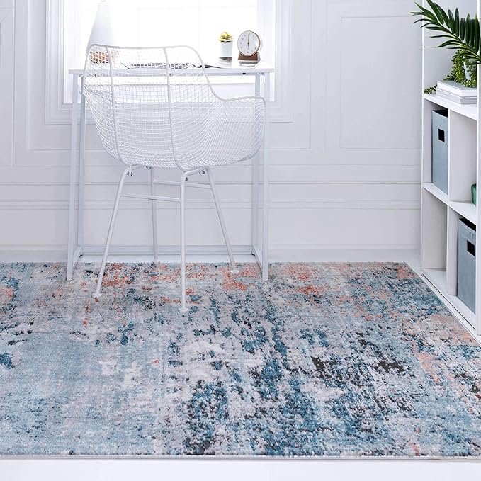 Rugs.com Leipzig Collection Area Rug – 9X12 Multi Low-Pile Rug Perfect for Living Rooms, Large Dining Rooms, Open Floorplans