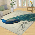Peacock Area Rug 6x9-6x9 Rug, Peafowl Rugs for Living Room, Teal Turquoise Carpet, Modern Style Washable Area Rugs for Bedroom, Peacock Feather Carpet - Peafowl Home Decor & Gifts