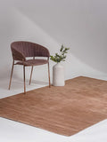 Hand Knotted Loom Wool ECO-Friendly Area Rugs - 5'x8', Rectangle, Light Brown Color, Solid Plain Design, High Pile Thick Handmade Anti Skid Rugs for Living Room (L00111)