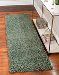 Unique Loom Davos Shag Collection Area Rug - Solid (2' 7" x 20' Runner, Sage)