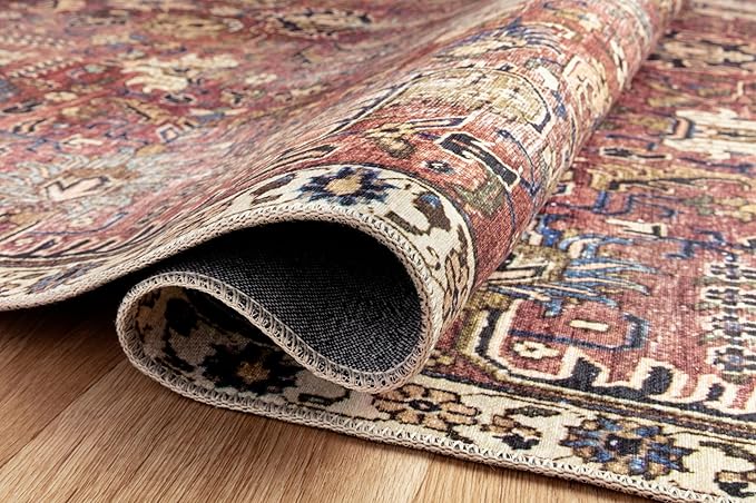Loloi Chris Loves Julia Jules Collection JUL-01 Merlot/Multi 3'-6'' x 5'-6'', .13" Pile Height, Accent Rug