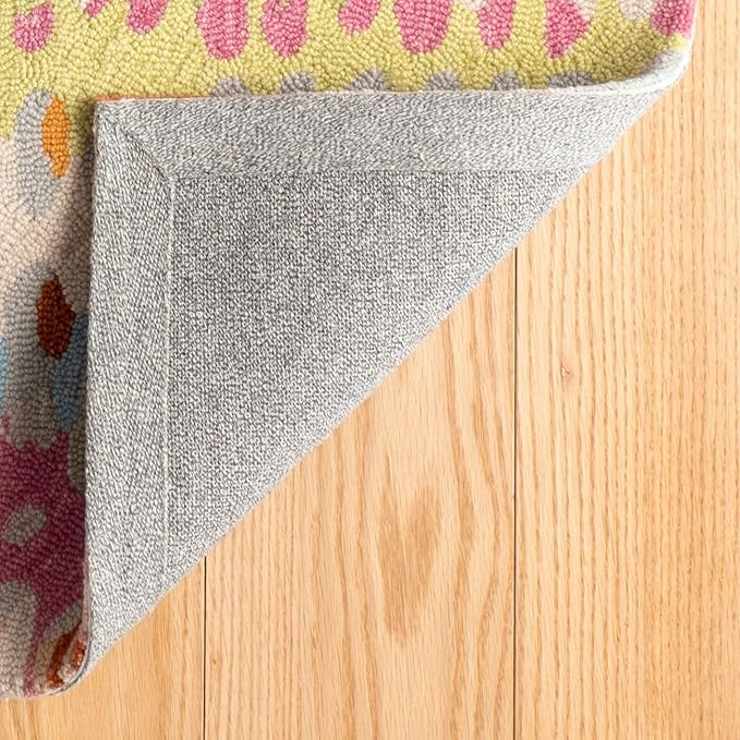 Dash & Albert Paint Chip Stone Hand Micro Hooked Wool Rug, 8.5 X 11.5 Feet, Multicolored/Pink Geometric Pattern