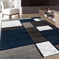 Rugshop Modern Geometric Boxes Navy Area Rug, Non-Shedding Carpet for Living Room, Bedroom, or Family Room, 7'10" x 10'2"