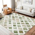 Checkered Rug, Washable 3x4 Rug for Living Room, Geometric Rhombus Patterned Indoor Carpet, Checkered Decor for Home, Bedroom, Soft Non Slip Thin Design FER33