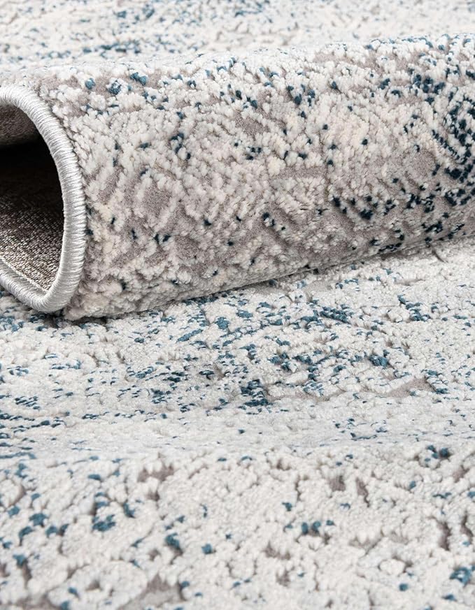 Unique Loom Finsbury Collection Area Rug - Sarah (7' 10" Octagon, Blue/ Ivory)