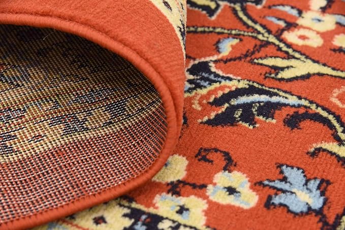 Unique Loom Sialk Hill Collection Area Rug - Washington (8' Square Terracotta/Cream)