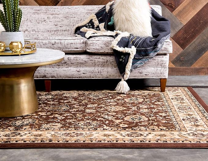 Unique Loom Sialk Hill Collection Area Rug - Washington (2' 2" x 3' 1" Rectangle Brown/Black)