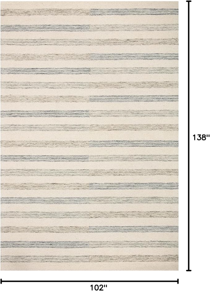 Loloi Chris Loves Julia Chris Collection CHR-05 Ivory/Slate 8'-6'' x 11'-6'', .50" Pile Height, Area Rug