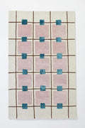 Greer Wool Area Rug - Chic Hand-Tufted Mauve, Blue, and Beige Design for Stylish Home Decor (3x5 Ft)