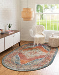 Unique Loom Isabella Collection Area Rug - Rossellini (4' 1" x 6' 1" Oval, Rust Red/ Beige)