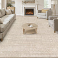 8x10 Area Rugs Living Room: Washable Large Vintage Beige Rug Neutral Non-Slip Soft Stain Resistant Indoor Carpet for Bedroom Nursery Dining Room Under Table Bed Home House Office Playroom