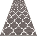 House, Home and More Skid-Resistant Carpet Runner – Moroccan Trellis Lattice – Misty Gray & Linen White – 6 Feet X 26 Inches