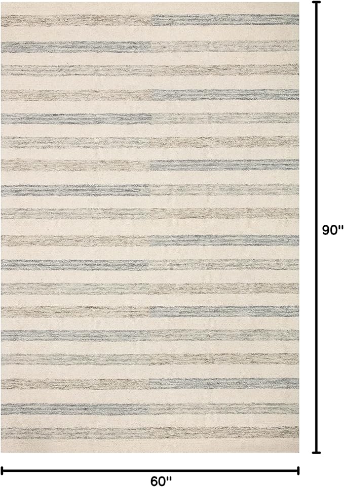 Loloi Chris Loves Julia Chris Collection CHR-05 Ivory/Slate 5'-0'' x 7'-6'', .50" Pile Height, Area Rug