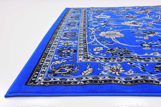 Unique Loom Sialk Hill Collection Area Rug - Washington (7' x 10' Rectangle Dark Blue/Black)