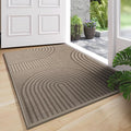 Front Door Mat 24''x35'', Absorbent Muddy Dirt Resist Washable Non Slip Low-Profile Indoor Doormat, Easy Clean Welcome Entryway Door Mats, Brown