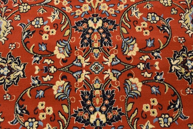 Unique Loom Sialk Hill Collection Area Rug - Washington (8' Square Terracotta/Cream)