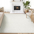 Abani Cream Area Rug for Living Room, Bedroom -Geometric Pattern - 8 x10 -Durable & Easy to Clean