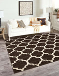 Rugs.com Lattice Collection Rug – 10 Ft Square Chocolate Brown Medium-Pile Rug Perfect for Living Rooms, Kitchens, Entryways