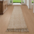 Collive Long Hallway Runner Rug 2x8, Boho Washable Runners Indoor Entryway Rugs Tan Cotton Woven Kitchen Runner Carpet, Farmhouse Low Profile Front Door Mats for Bedside Laundry Room Doorway