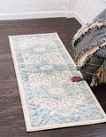 Unique Loom Salzburg Collection Classic Traditional Design Oriental Inspired Border Area Rug (2' 0 x 6' 0 Runner, Beige/Blue)