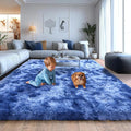 Fluffy Area Rugs for Living Room, Soft Shaggy Carpets for Living Room, Upgrade Anti-Skid Fuzzy Rugs for Kids' Room, Perfect Decor for Modern Home Tie Dye Blue 6x9 Feet