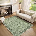 Washable Area Rugs 5'x7' Non-Slip Vintage Boho Distressed Fade Resistant Low Pile Carpet for High-Traffic Living Room, Bedroom & Dining Room