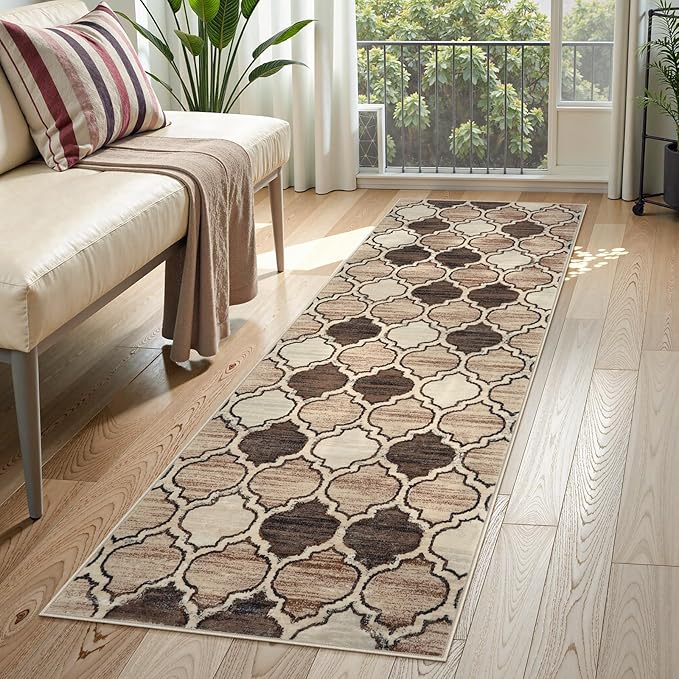 Lahome Moroccan Washable Kitchen Runner Rug - 2x6 Carpet Runners for Hallway 6Ft Non-Slip Throw Soft Laundry Room Print Distressed Modern Rug Runner for Bathroom Bedroom Entryway Living Room