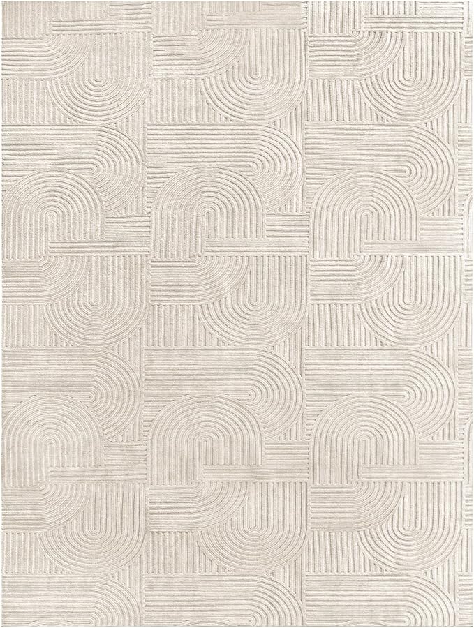 Pauwer 9x12 Washable Area Rugs for Living Room Modern Beige Solid Color Soft Fluffy Rugs for Bedroom Non Slip Boho Accent Indoor Mat Floor Carpet Cover for Kids Room Dining Room Kitchen Office