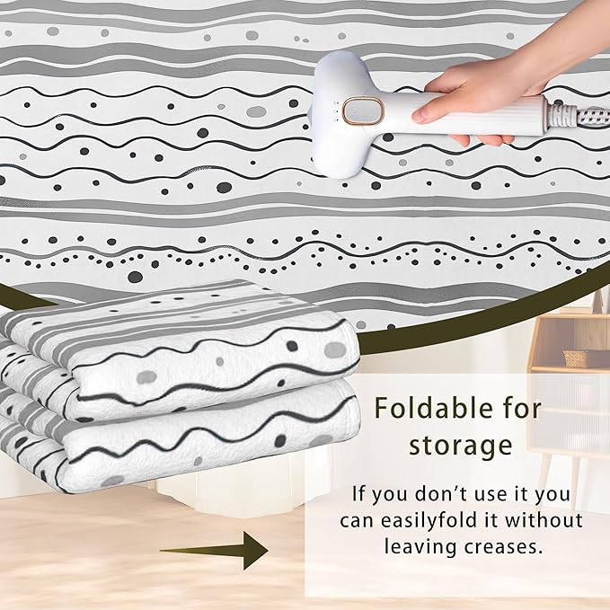 Modern Gray Lines Washable Living Room Area Rug, Low Profile Abstract Pattern, 3x5 Non-Slip Backing Carpet for Kitchen, Bedroom, Dining Room
