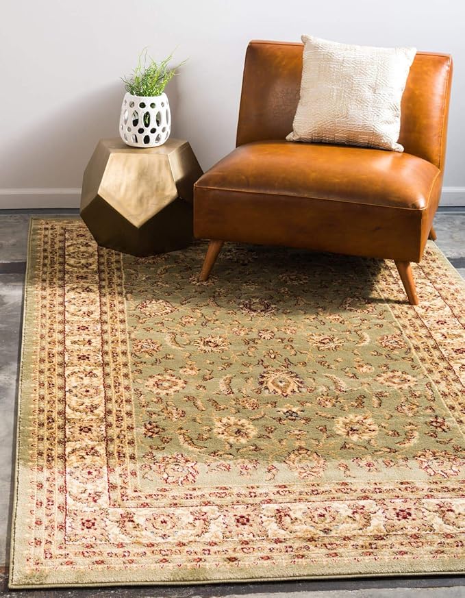 Unique Loom Voyage Collection Traditional Oriental Classic Intricate Design Area Rug (6' 0 x 9' 0 Rectangular, Green/Ivory)