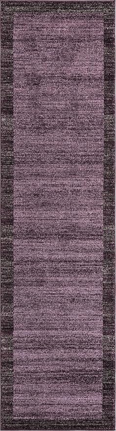 Rugs.com Angelica Collection Rug – 10 Ft Runner Violet Medium Rug Perfect for Hallways, Entryways