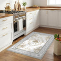 SOULFUL Medium Pile 3x5 Area Rug - Soft Underfoot Small Entryway Rug - Light Taupe Boho Floral - Washable Non-Slip - Perfect for Living Room Bedroom Foot Kids Room Reading Nook