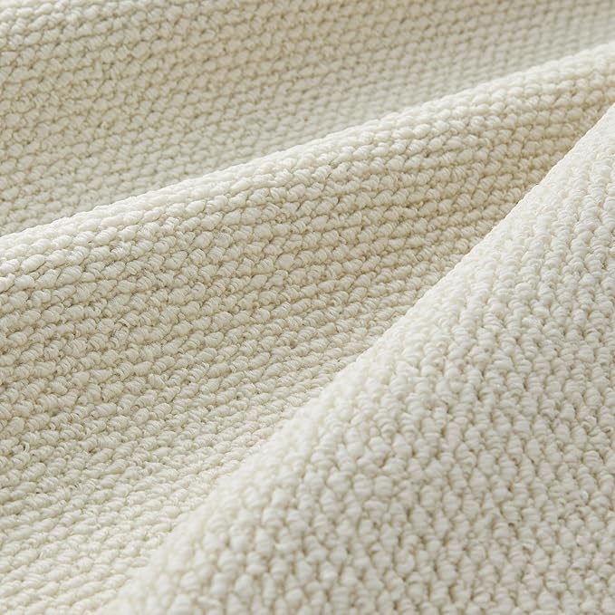 Bedsure 8x10 Faux Wool Area Rugs for Living Room, Machine Washable Carpet, Non-Slip Backing, Pet Friendly Throw Rug for Bedroom Dining Room, Linen