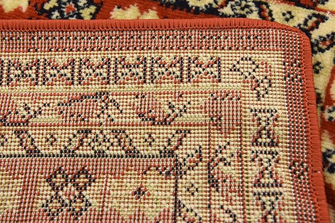 Unique Loom Taftan Collection Border Geometric Tribal Inspired Design Area Rug (2' 2 x 3' 0 Rectangular, Terracotta/ Ivory)