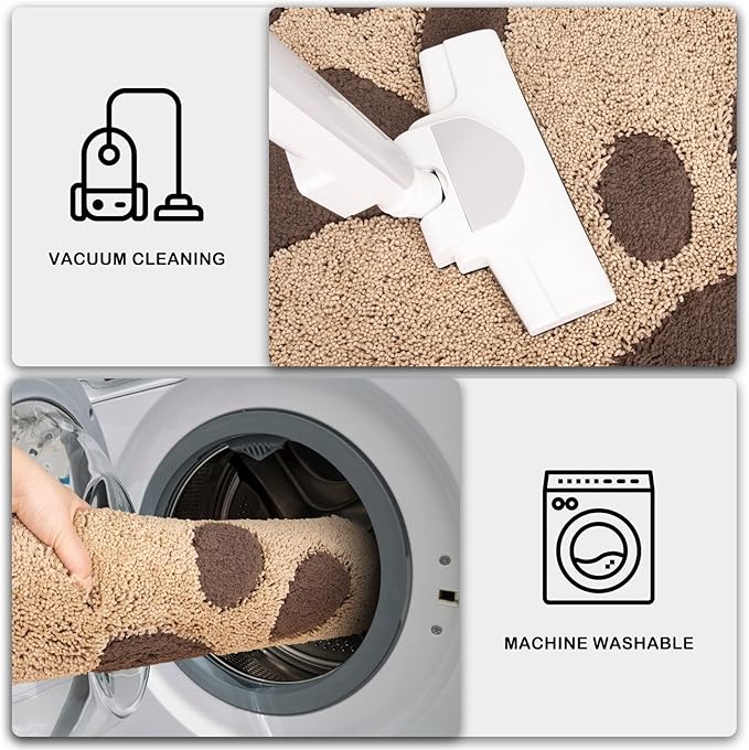PURRUGS Dirt Trapping Door Mat 20" x 31.5", Non-Skid/Slip Machine Washable Microfiber Entryway Rug, Dog Doormat, Super Absorbent Welcome Mat for Muddy Wet Shoes and Paws, Beige