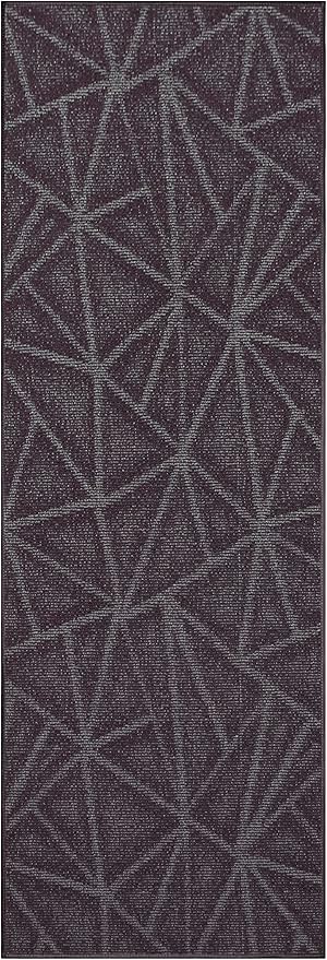 Furnish my Place Geometrical Pattern Indoor/Outdoor Refine Purple Rug, Abstract Area Rug, Runner Rug, Hallway Entry Carpet, Contemporary Rug for Living Room, Dining Room, Made in USA - 4' x 8'