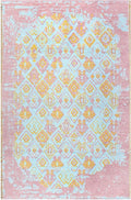 Alfa Rich 3x10 Pink Orange Teal Reversible Washable Area Rugs for Living Room Hallway Kitchen Runner