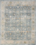 Nourison Home Astra Machine Washable Teal Beige 6'7" x 9' Area Rug Easy Clean, Non Shedding, Bed Room, Living Room, Dining Room, Kitchen (7' x 9')