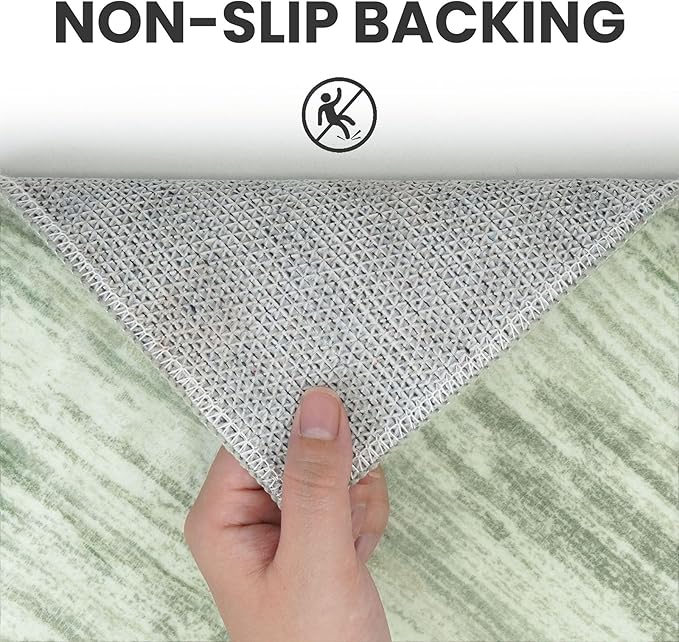 8x10 Modern Abstract Area Rug for Bedroom, Lime Green Large Super Soft Washable Rugs with Non-Slip, Non-Shedding Carpet for Living Room, Indoor Door Mat for Office Home Décor