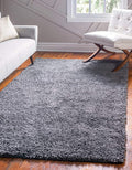 Unique Loom Davos Shag Collection Area Rug - Solid (7' 10" x 11' Rectangle, Peppercorn)