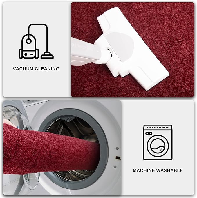PURRUGS Dirt Trapping Door Mat 31.5" x 47", Non-Slip Machine Washable Entry Rug, Shoe Scraper, Dog Doormat, Super Absorbent Welcome Mat for Front & Back Door, Muddy Shoes & Paws, Burgundy Red