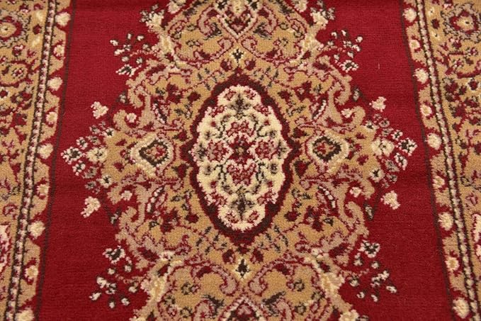 Unique Loom Reza Collection Traditional Persian Style Area Rug, 2 ft 7 in x 10 ft, Burgundy/Ivory